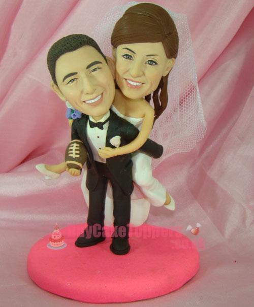 Happy couple wedding cake topper