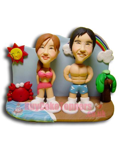 couple on the beach figurine template
