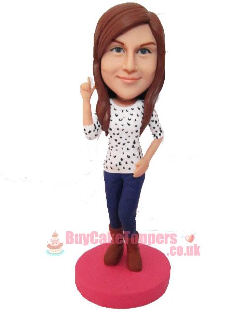 pretty lady casual wear figurine template 