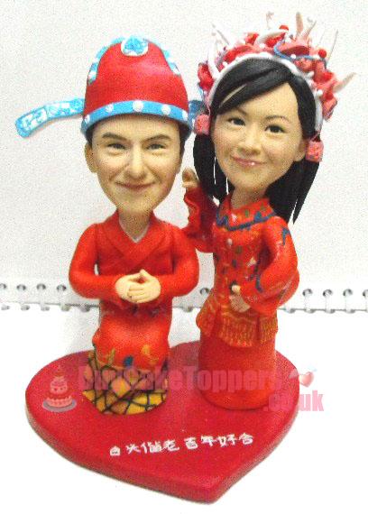 Chinese traditional wedding cake topper  