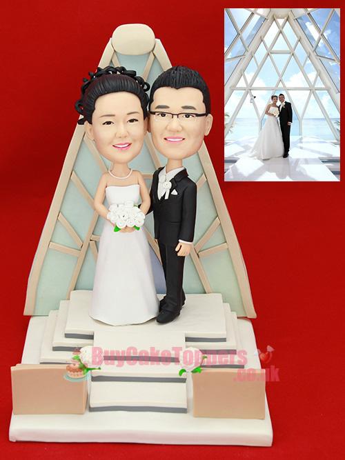 church theme wedding cake topper