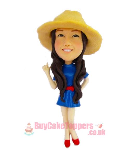 straw hat girl custom figurine 