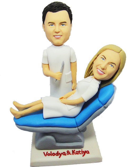 Dentist couple wedding cake topper 