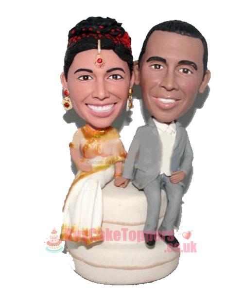 Indian couple wedding cake topper