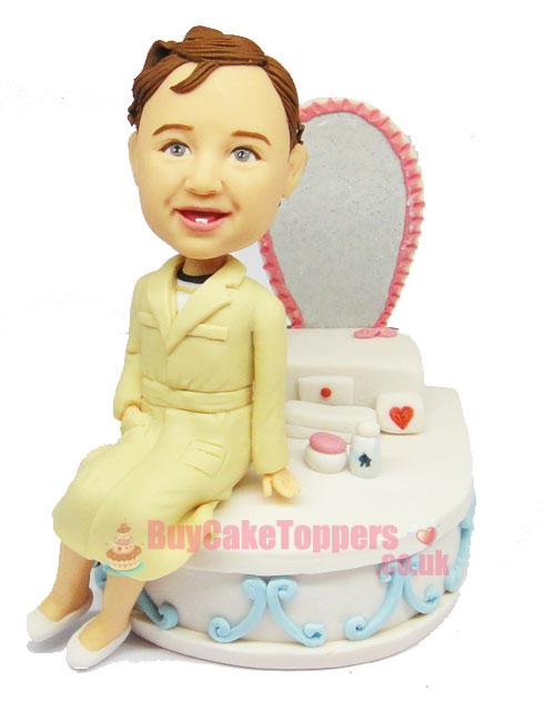 kids with makeup table figurine kids with makeup table figurine