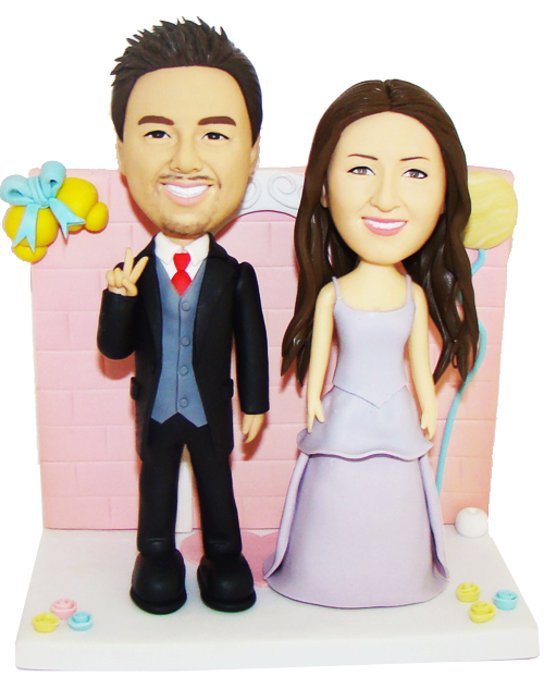 New happy couple wedding cake topper 