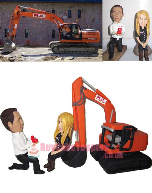 propose style wedding topper with digger