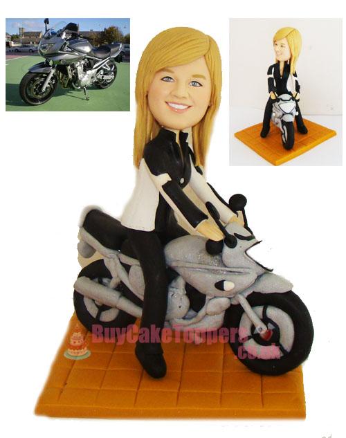 female motorbike rider 