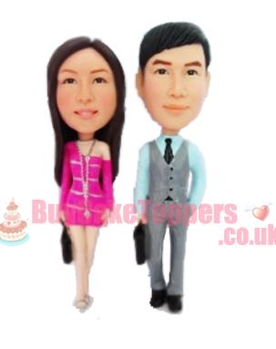 office couple custom figurine 