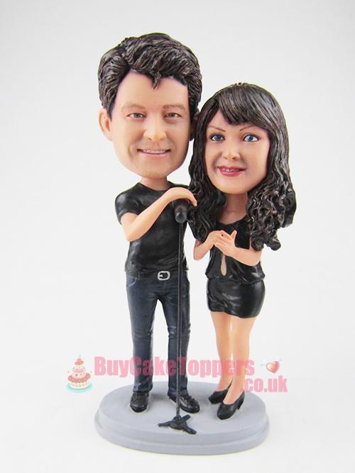 Karaoke couple wedding cake topper 