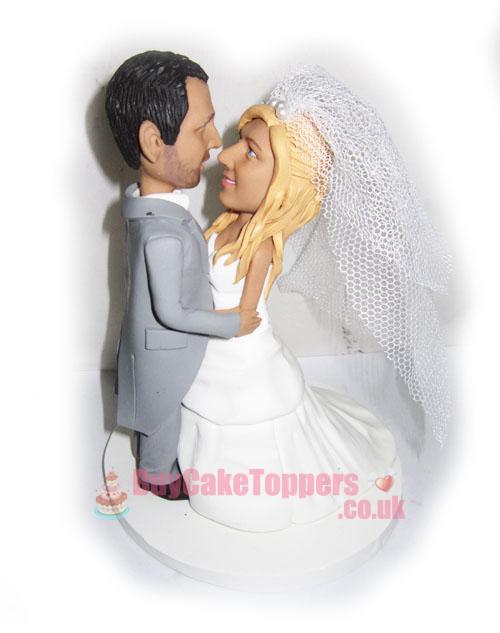 kiss the bride wedding cake topper