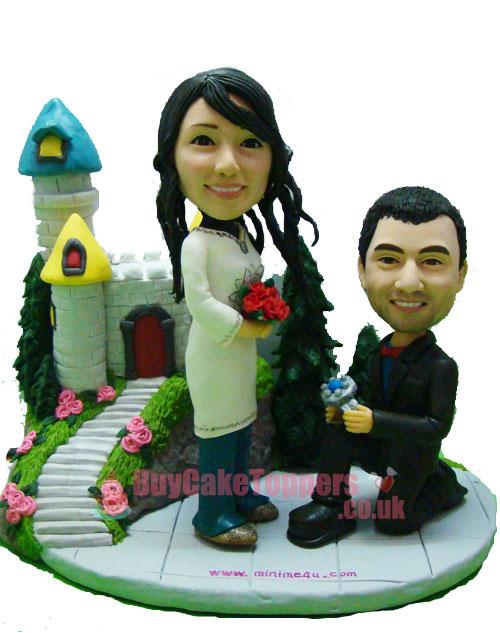 Propose style wedding cake topper